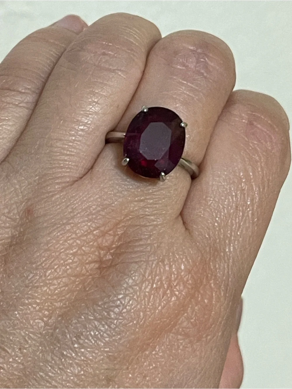 Natural Rubellite Tourmaline Gemstone Ring 925 Silver Size 7 AGA Certified